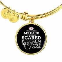 Express Your Love Gifts While You&#39;re in My Care Nurse Circle Pendant Bangle Stai - £32.60 GBP