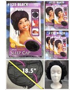 M &amp; M QFITT DRAWSTRING LARGE SATIN SLEEP CAP #125 BLACK SELECT QTY OF 1,... - £1.34 GBP+