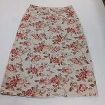 Eddie Bauer Women's Beige Floral Cotton A-Line Skirt Size 14 image 14