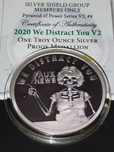 1 oz Silver 2020 We Distract You Faux News V2  Proof Silver Shield Wth Coa - £96.72 GBP