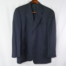 Hart Schaffner Marx 42L | 34 x 32 Navy Blue Woven Wool 3Btn Mens Suit - £31.45 GBP