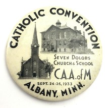 Vintage Albany Minnesota 1933 Catholic Convention Souvenir Button  - $28.06