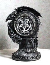 Fantasy Gothic Hour Of The Dragon Drake With Pentagram Star Table Clock ... - $25.95