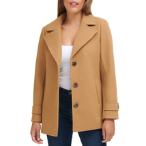 Andrew Marc Womens Water Resistant Button Closure Peacoat Tan Size Small - $106.43