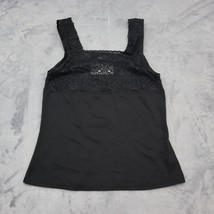 Cinema Etoile Shirt Womens M Black Sleeveless Square Neck Lace Strap Tank Top - £18.16 GBP