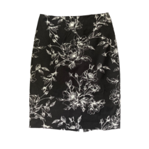 White House Black Market Skirt Womens 8 Printed Pencil Floral Black Whit... - £24.46 GBP