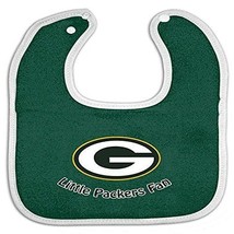 NFL Little Green Bay Packers Baby Bib Green W/Gray Trim by WinCraft - £8.75 GBP