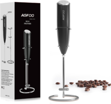 Hand Mixer Milk Frother For Coffee - AGFOO Silver/Black - £14.07 GBP