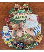 VTG Fitz and Floyd Christmas Santa&#39;s Workshop Plate Wall Decoration. No ... - $224.96 MXN
