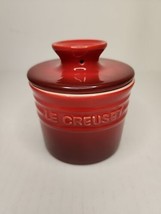 Le Creuset Butter Bell Crock Hombre Cerise Red 6 oz Enamel Stoneware - £25.89 GBP