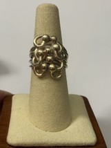 Vintage Modernist Abstract Bubble Ball Ring Size 7.25 Over 10 Grams! - £52.30 GBP