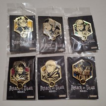 Attack On Titan Enamel Pins Bundle Of 6 Official Collectibles Reiner Sas... - $48.37