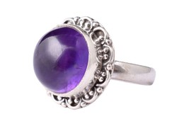 925 Sterling Silver Ring Natural Amethyst Gemstone Festival Wedding Gift RS-1032 - £32.01 GBP