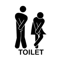2x Toilet restroom funny sign Vinyl Decal Sticker Different colors &amp; size - £3.51 GBP+