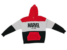 Marvel Est 1939 Striped Spell Out Hoodie Black/Red/White -Disney Adult Sz L - $15.20