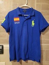 Ralph Lauren Skinny Polo Shirt Size XL Spain Blue Big Pony - £23.97 GBP
