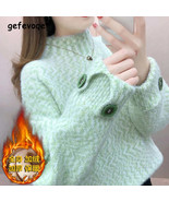 Fall Winter Korean Fashion Chic Velvet Thick Warm Knitted Sweater - $87.95