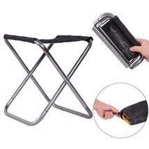 Small Folding Fishing Oxford Stool Portable Aluminum Camping Picnic Mini Chair - £21.32 GBP