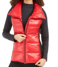 Calvin Klein Womens Puffer Vest Size Large Color Bright Red/Black - $106.43