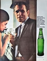 Sprite beverage green bottle party husband wife suit-1964 Vintage Print Ad - $9.93