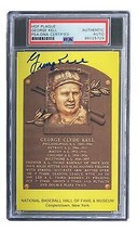 George Kell Signed 4x6 Detroit Tigers HOF Plaque Card PSA/DNA 8502729 - £53.80 GBP
