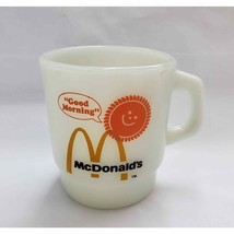 Vtg McDonald&#39;s Good Morning Coffee Mug Anchor Hocking Fire King White Mu... - $39.55