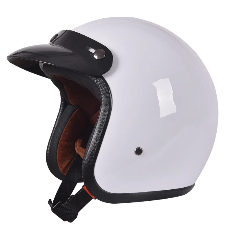 2023 Open Face Motorcycle Helmet Vintage 3/4 Jet Cafe Racer Scooter Bike Casque  - £607.21 GBP