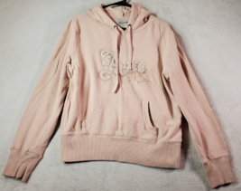 Aéropostale Hoodie Womens Large Peach Knit Cotton Pockets Long Sleeve Drawstring - £6.63 GBP