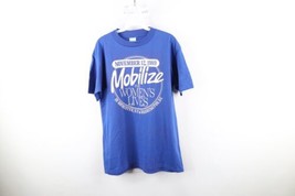 Vintage 80s Womens Large Distressed 1989 Mobilize for Womens Lives T-Shirt USA - £23.19 GBP