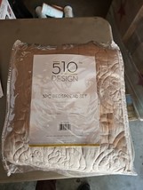 3pc Khaki Quilted Medallion Reversible Bedspread &amp; Decorative Shams Full... - $44.55