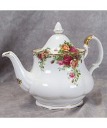 Royal Albert Old Country Roses Teapot 7-1/2&quot; Tall w/Lid England  Near Mint! - $78.39