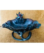 Mid 19t Century Japanese Bronze Lily Pad Bowl With Frog Motif - $247.50