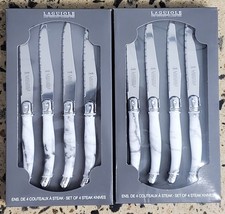 LAGUIOLE set of 8 steak knives in white marble , New In the Box - £35.57 GBP