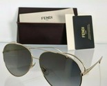 Brand New Authentic Fendi FF 0286/S Sunglasses J5GFQ Gold Frame 0286 - $148.49