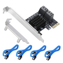 Pcie Sata Card 4 Port ,Pci Express To Sata 3.0 Ports Expansion Controlle... - $52.24