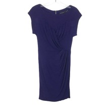 Womens Size 6 Karen Millen Dark Blue Pleat Detail Stretch Jersey Dress - £32.89 GBP