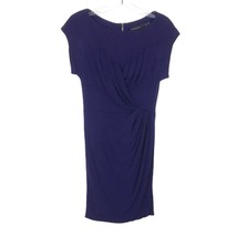 Womens Size 6 Karen Millen Dark Blue Pleat Detail Stretch Jersey Dress - £32.97 GBP