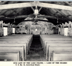 Our Lady Of The Lake Chapel Ozarks RPPC Postcard Arrowhead Beach Real Photo - $12.95