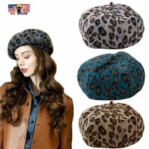 Women Animal Pattern Print Leopard French Vintage Style Beret Beanie Hat Cap - £11.47 GBP+