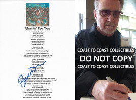 Buck Dharma signed Blue Oyster Cult Burnin For You Lyrics sheet COA Proo... - £116.80 GBP