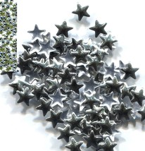 STARS Smooth Rhinestuds 8mm SILVER Color Hot Fix iron on  2 Gross  288 P... - £5.31 GBP