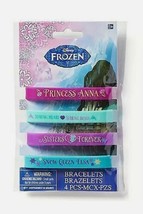 Disney Frozen Anna Elsa Rubber Bracelet Wristband Girls Birthday Party Favor ~ 4 - £3.87 GBP