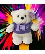 Oshko Birthday Polar Bear Plush White Teddy Purple Stuffed Animal Soft T... - £11.17 GBP