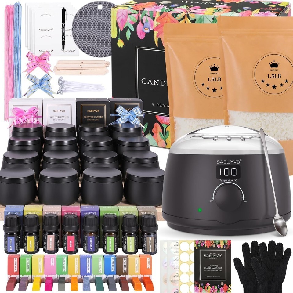 Elegant Black Candle Making Kit with LED Display – Perfect Gift for DIY Lovers Item image 3