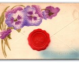 1910 Nuovo Anno Greetings Violetto Fiori Aerografato Goffrato DB Cartoli... - $4.04
