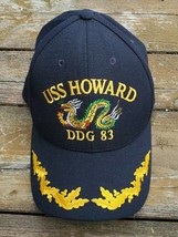 Navy U.S. Destroyer USS Howard DDG-83 Black Snapback Hat Vintage  - £29.57 GBP