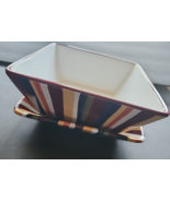 Pampered Chef Simple Additions  7 1/4” Striped Square Serving Bowl &amp; 7 &quot;... - $26.72