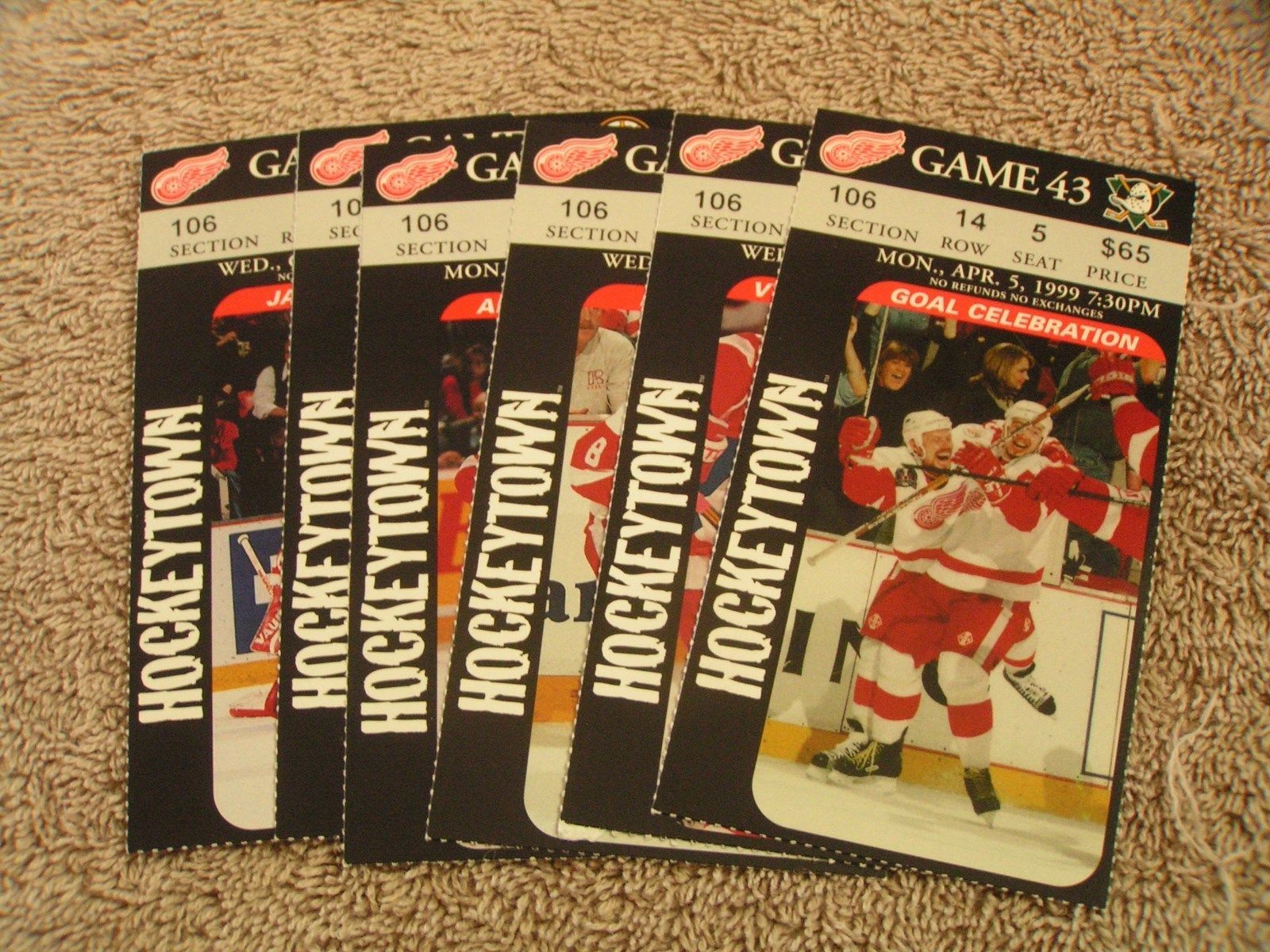 NHL 1998 and 1999 Detroit Red Wings Stanley Cup Playoffs Ticket Stubs - $3.99