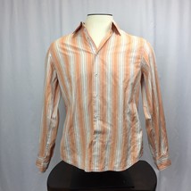 Express Women&#39;s Button Up Striped Long Sleeve Shirt-Size Medium - $10.61