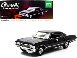 1967 Chevrolet Impala Sport Sedan Tuxedo Black 1/18 Diecast Model Car by Greenli - £74.96 GBP